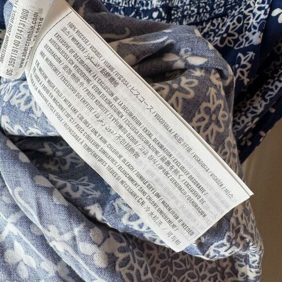 Hollister Strapless Dress Boho Bandana Maxi Smocked Patchwork Slits M - Picture 7 of 7